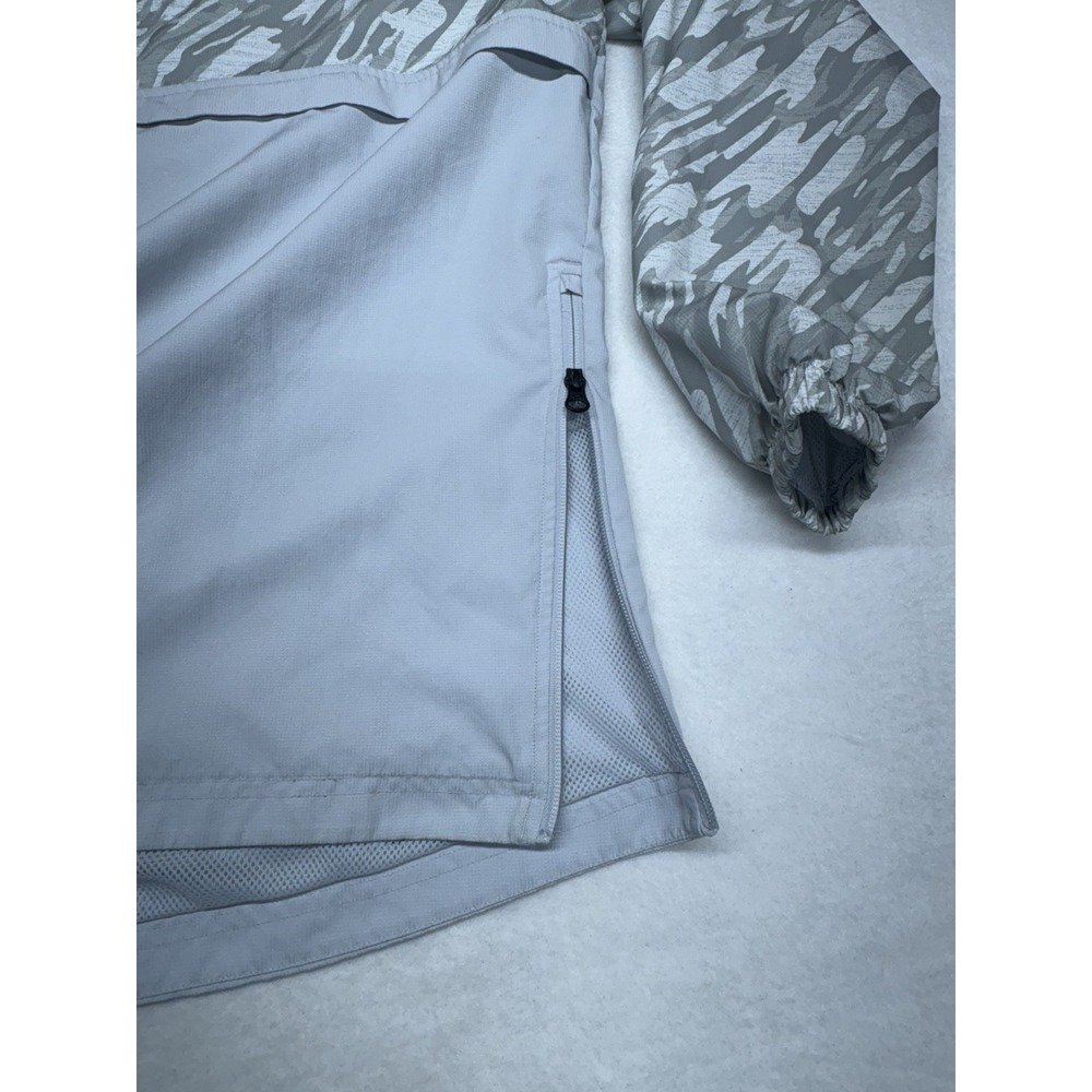 Under Armour Jacket Men's Large Quarter Zip Lightweight With Hood Half Gray Camo - Picture 6 of 10
